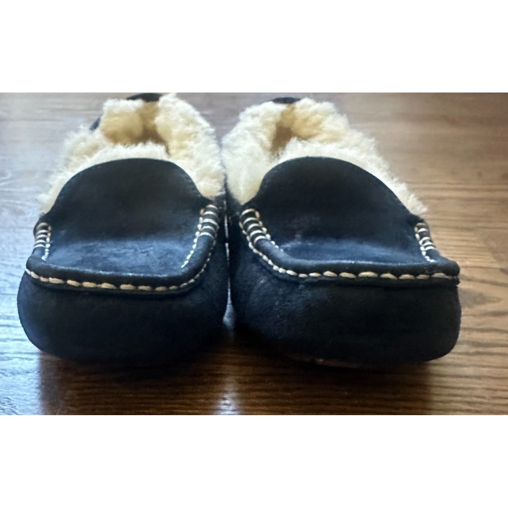 UGG Australia Slippers Navy Blue Suede Shearling Moccasin 3312 Womens Size 6 - Picture 8 of 11